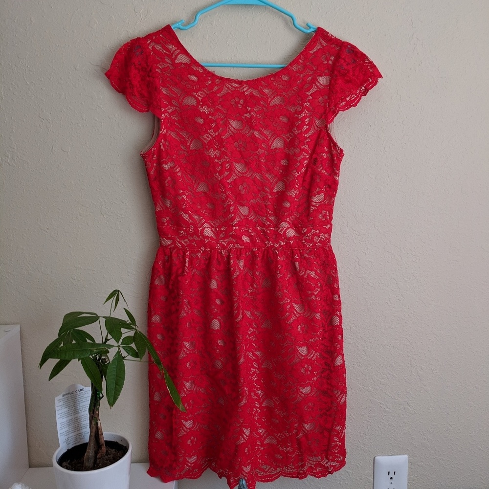 Forever 21 red lace dress